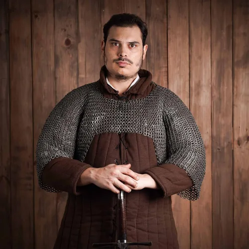 Vista 6 de Lord Of Battles Medieval Chainmail Half Hauberk Mild Steel Flat Ring Round Riveted Alt