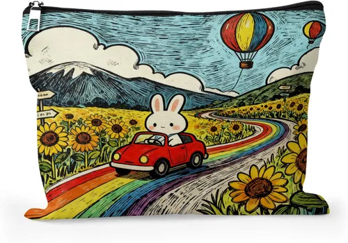 Vista 30 de Bolsa de maquillaje para mujer, Corazones de cactus de alpaca