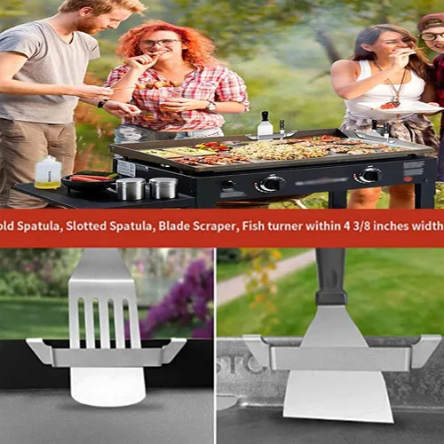 Vista 3 de Soporte de espátula de acero inoxidable, soporte para herramientas de barbacoa, soporte de herramientas de acero inoxidable para acampar al aire