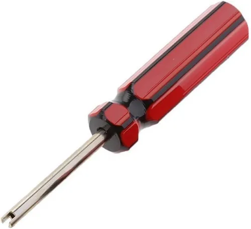 Vista 2 de Removedor de núcleo de válvula con 100 piezas de repuesto para automóvil y camión TPMS niquelado, válvula de neumático, núcleo de vástago de válvula