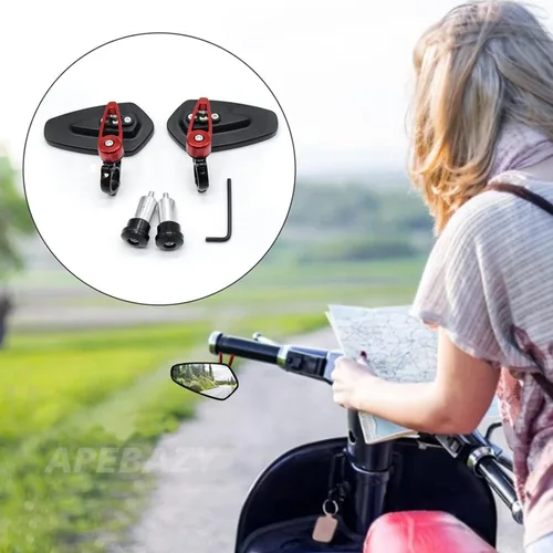 Vista 3 de Espejos traseros de extremo de barra de 7/8 de pulgada de 0.866 in, accesorios de motocicleta, scooters, retrovisor, retrovisor, espejos