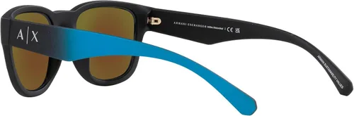 Vista 5 de Armani Exchange - Gafas de sol para hombre, montura negra mate, lentes gris oscuro, 2.126 in