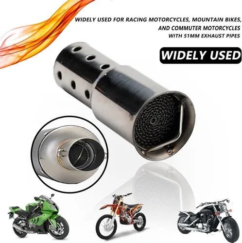 Vista 6 de LKV Silenciador DB para motocicleta de 2.01 pulgadas, silenciador universal, deflector removible, eliminador de ruido compatible con Harley, Moto