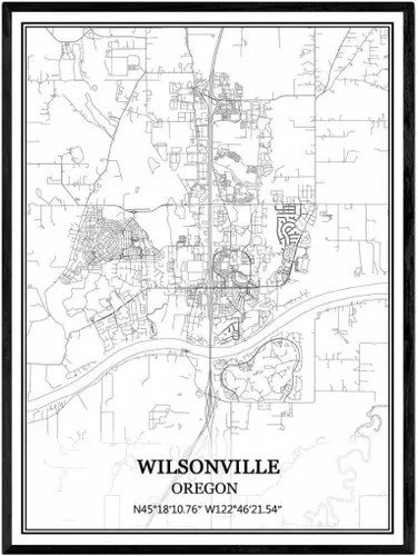 Vista 9 de TANOKCRS Milwaukie Oregon USA America Map - Póster impreso en lienzo sin marco, moderno mapa blanco y negro, regalo de recuerdo, decoración
