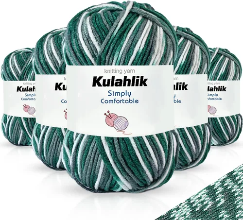 Vista 98 de 50g (1x50g) Hilo Acrílico para Crochet y Tejido, Hilo Degradado Colorido, 1 Rollo de Madejas, Hilo Acrílico Multicolor, Perfecto para Proyectos