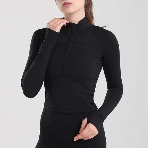 Vista 5 de Específico Heart - Chaqueta de yoga para mujer, 12 con cremallera, forro polar térmico, manga larga, con agujeros para el pulgar