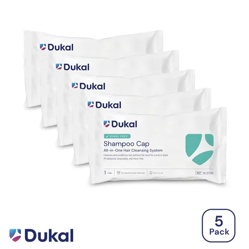 Vista 2 de Dukal SC3756-5 Redi-Wash - Tapa de champú sin enjuague, paquete de 5