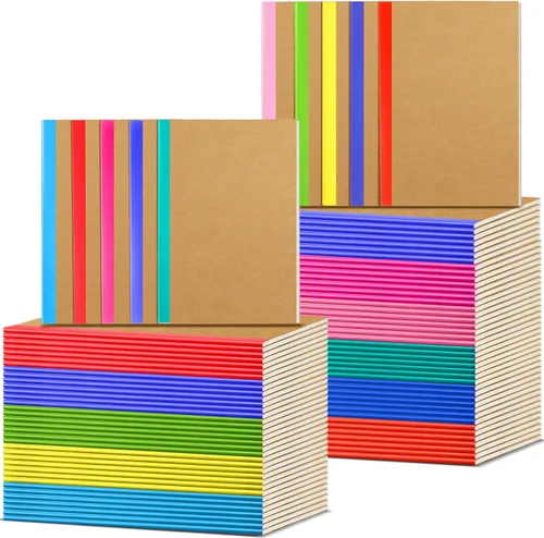 Vista 10 de Handepo 100 Pack A5 Composition Notebooks Bulk 5"x8" Notebooks,Black Wide Ruled Composition Notebooks Bulk, Soft Cover 60 Pages, Bulk Journals for