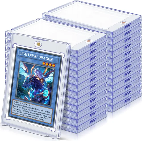 Vista 9 de Portatarjetas magnéticos de 5 unidades para tarjetas intercambiables, fundas rígidas de 35 pt que se ajustan a tarjetas MTG, tarjetas estándar