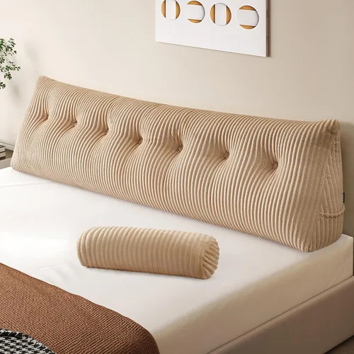 Vista 3 de Z-hom - Almohada grande para cabecero con un solo rollo, almohada de cuña para sentarse en la cama, cojín triangular de apoyo de respaldo para leer
