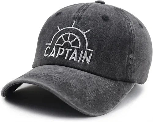 Vista 2 de Sombrero de capitán para mujeres y hombres divertido gorro de béisbol bordado náutico de algodón ajustable