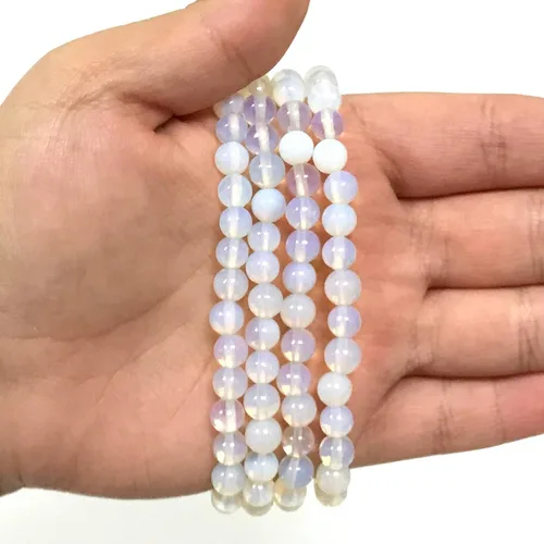 Vista 321 de Gem Avenue Handmade Round Bead Stretch Bracelet Unisex Natural Stone Beaded Jewelry for Men & Women, Elastic Wristband for Daily Wear