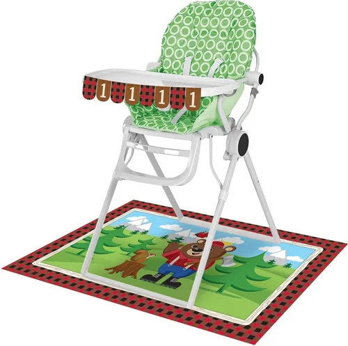 Vista 2 de Creative Converting Kit de silla alta de primer cumpleaños Lum-Bear-Jack