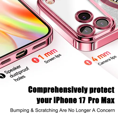 Vista 101 de Misscase Funda magnética con purpurina para iPhone 11 compatible con MagSafe, protección completa, delgada, a prueba de golpes, antiarañazos