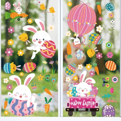 Vista 7 de Decoraciones del 4 de Julio Calcomanías Patrióticas para Ventanas de EE.UU. Calcomanías de Ventana Artísticas de Doble Cara EE.UU. Día