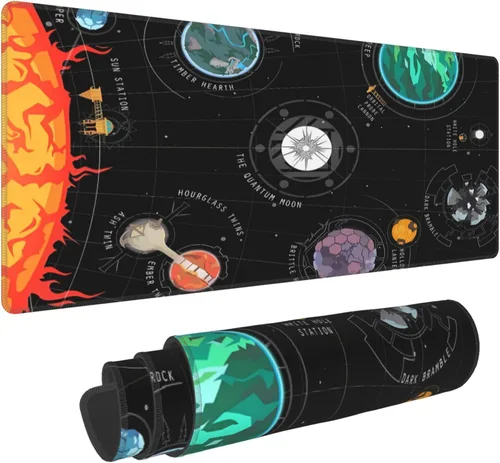 Vista 11 de Space Universe Outer Wilds - Alfombrilla de mouse para juegos, grande, extendida, para computadora, teclado y escritorio completo