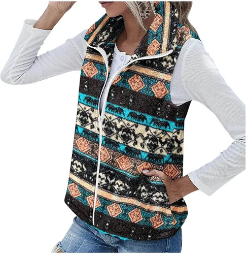Vista 3 de SNKSDGM Chaleco largo acolchado para mujer, con cierre completo, sin mangas, chaqueta de plumón de forro polar cálido con bolsillos, Rojo