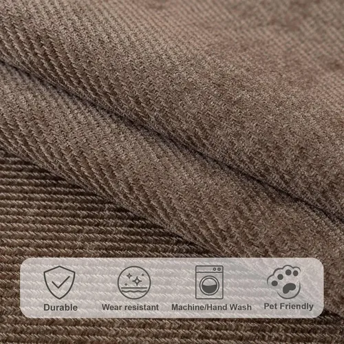 Vista 4 de Funda de Sofá de Felpa Suave Lavable, Antideslizante, Fundas de Sofá Seccional Mullidas para Sofá de 3 Cojines, Funda de Sofá en Forma de L