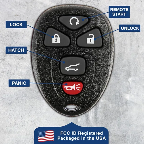 Vista 6 de KeylessOption Llavero de Reemplazo para 2007 2008 2009 2010 2011 2012 2013 2014 2015 2016 2017 Buick Cadillac Chevrolet Chevy GMC Saturn, Control