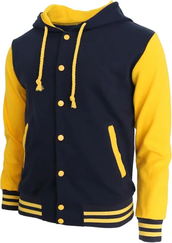 Vista 11 de BCPOLO Chaqueta de béisbol con capucha Varsity Cotton Letterman Jacket