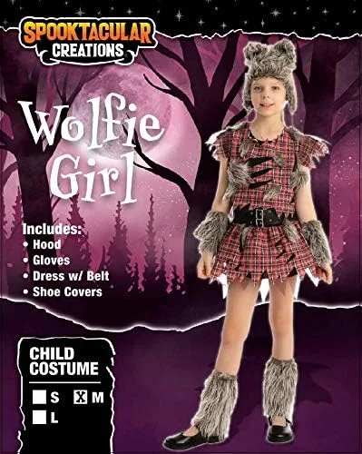 Vista 5 de Disfraz de Wolfie de Halloween para niñas disfraz de lobo lobo y lobo