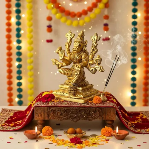 Vista 7 de LOVENSPIRE Estatua de la diosa Varahi Devi Amman de latón macizo para Pooja (3 pulgadas) – Ídolo de la deidad espiritual india para decoración
