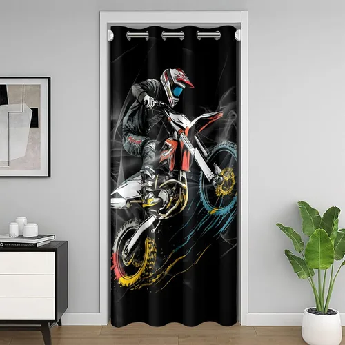 Vista 9 de jejeloiu Cow Skull Door Curtain for Doorway Privacy 34x80 Inch 1 Panel Kids Longhorn Skull Closet Cover for Boys Girls Teens Western Desert Room