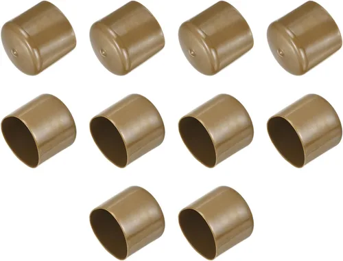 Vista 185 de uxcell 10 tapas de goma para extremos de 0.591 in de identificación, tapa de extremo redondo, protectores de rosca de tornillo, color negro