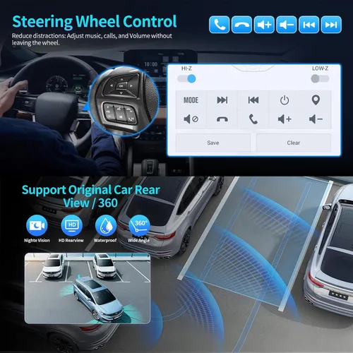 Vista 6 de Radio de coche para Ford Explorer 2011-2019 Actualización de radio con pantalla estilo Tesla de 14.4 pulgadas Unidad principal con Carplay