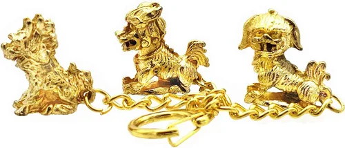 Vista 6 de Betterdecor Feng Shui Three Celestial Guardian (Chi Lin, Fu Dog, Pi Yao) Amuleto Llavero Colgante