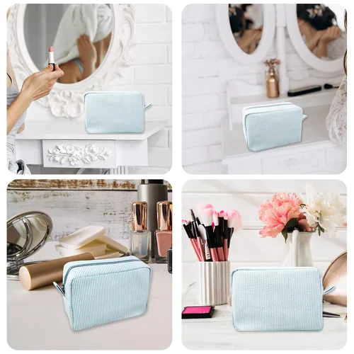 Vista 7 de Bolsa de maquillaje GFU para mujeres, linda bolsa de cosméticos, bolsa ligera de aseo y maquillaje, gran bolsa organizadora de almacenamiento