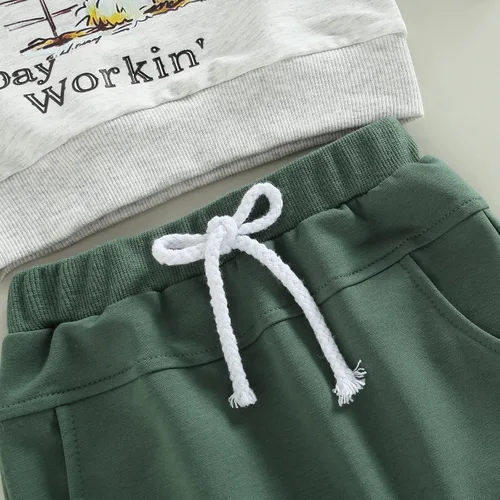 Vista 5 de Conjunto de ropa de 2 piezas para bebé y niño pequeño con estampado de vaca