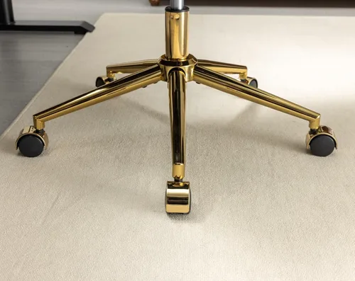 Vista 7 de Silla de oficina - Silla para el hogar y el tocador con base de metal dorado, diseño giratorio ajustable