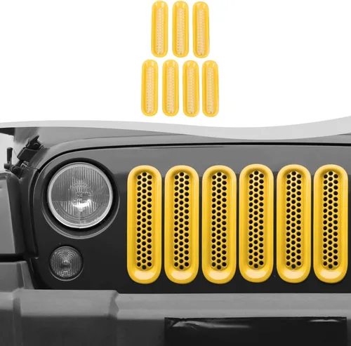 Vista 10 de Rejilla de malla con clip para Jeep Wrangler JK JKU 2007-2018 (negro mate)