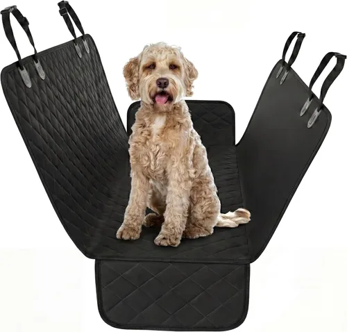 Vista 13 de Active Pets Funda de Asiento Trasero Beige XL para Perros, Hamaca para Coche, Protector Impermeable para Asiento Trasero de Camiones, Banco Trasero