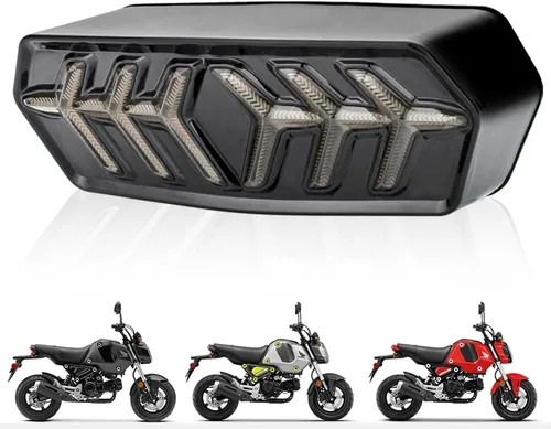 Vista 7 de Grom Luz Trasera Integrada con Señal de Giro Secuencial Led SMD Ensamble de Luz Trasera de Motocicleta Fluida Compatible con Honda Grom 2014-2022