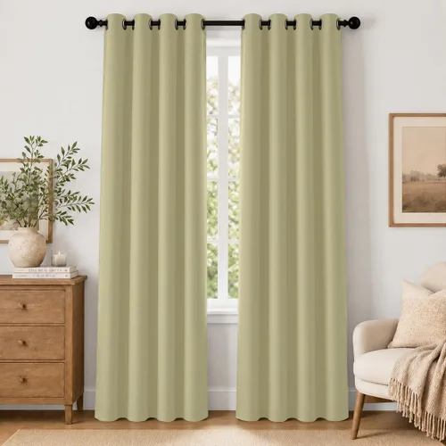Vista 102 de Cortinas de oscurecimiento de habitación de 84 pulgadas de largo para dormitorio, sala de estar, cortinas térmicas aislantes con ojales