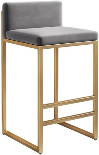 Vista 8 de GIZNXBA Taburetes de bar sin brazos de 25.6 pulgadas para encimera de cocina con respaldo, taburetes de bar tapizados modernos de terciopelo, /blanco