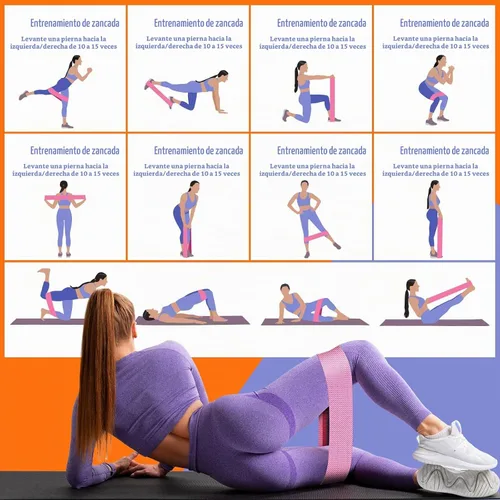 Vista 6 de Booty & Resistance Bands – 3 Level Non-Slip Fabric Exercise Bands for Legs & Glutes, Women & Men, Squats, Hip Thigh Training, Yoga, Pilates, Home