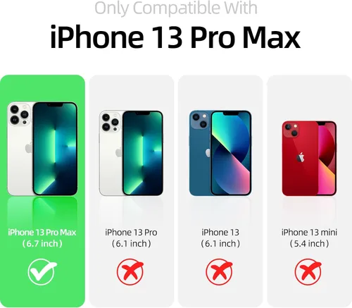 Vista 7 de Funda para iPhone 13 Pro Max, funda de silicona líquida, [protección de cuerpo completo de grado militar contra caídas] microfibra resistente a