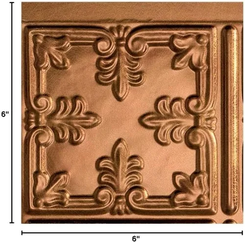 Vista 6 de FASÄDE Panel decorativo para salpicaduras de vinilo de estilo tradicional / patrón 10 en bronce antiguo (muestra de 6 x 6 pulgadas)