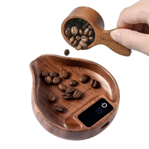 Vista 10 de Báscula de café recargable con temporizador, gran escala digital de vertido, precisión de 4.4 lbs/0.00 oz para peso de espresso, goteo, tara Negro