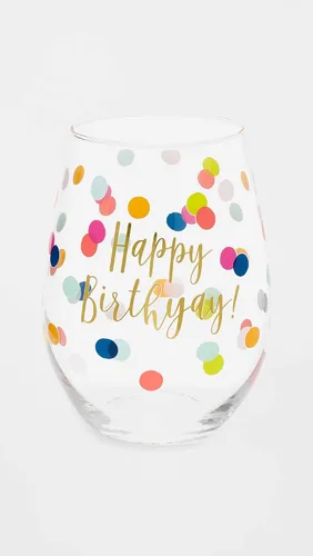 Vista 2 de Slant Collections Copa de vino para regalar copa de vino sin tallo, 20 onzas, Happy Birthyay!