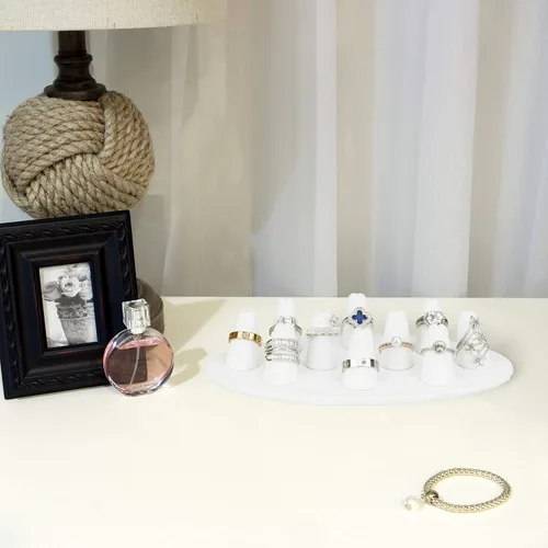 Vista 7 de MOOCA Exhibidor de anillos en forma de dedo de alta calidad para 10 anillos adecuados para exhibir y regalar joyas personales y productos