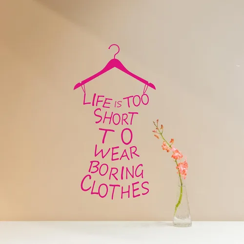 Vista 6 de Proverb Series Life Is Too Short to WearFashion Lady's - Vinilo removible para decoración de pared, calcomanía mural con texto en inglés "Life Is