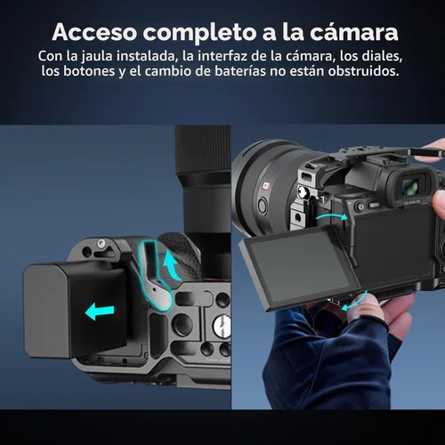 Vista 7 de SmallRig Jaula A7 IV con mango superior y abrazadera de cable HDMI, kit básico para Sony Alpha 7R V/Alpha 7 IV/Alpha 7 S III Para Sony Alpha 7R