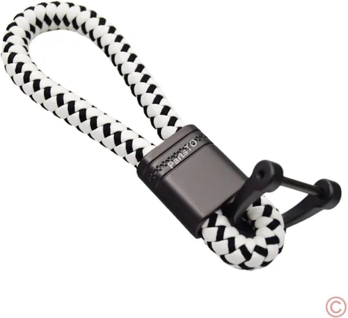 Vista 10 de Llavero con cuerda de diseño de tejido de bellota para automóvil, compatible con Porsche Maserati Mercedes BMW Cadillac Lexus Ford Toyota VW Honda