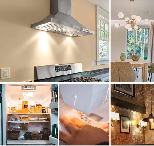 Vista 7 de Bombilla LED E14 E14, bombilla de base europea E14, bombilla de campana de cocina E14, bombilla de araña de 120 V de repuesto para lámpara de sal