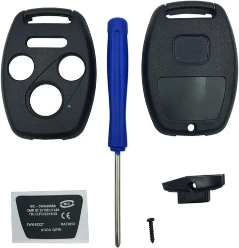 Vista 7 de Funda para llavero Honda CR-V Odyssey Accord Crosstour Civic CR-Z, repuesto de carcasa de llave remota sin llave con destornillador