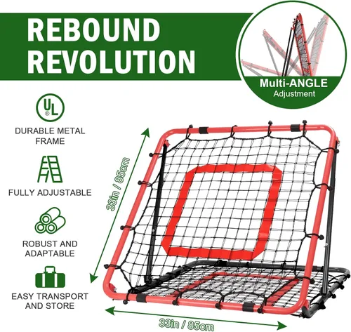 Vista 7 de BaseGoal Baseball and Softball Rebounder Net,Baseball Rebounder,Volleyball Rebounder,Pitch Back Net,Multi-Sport Training Rebound Screen,with